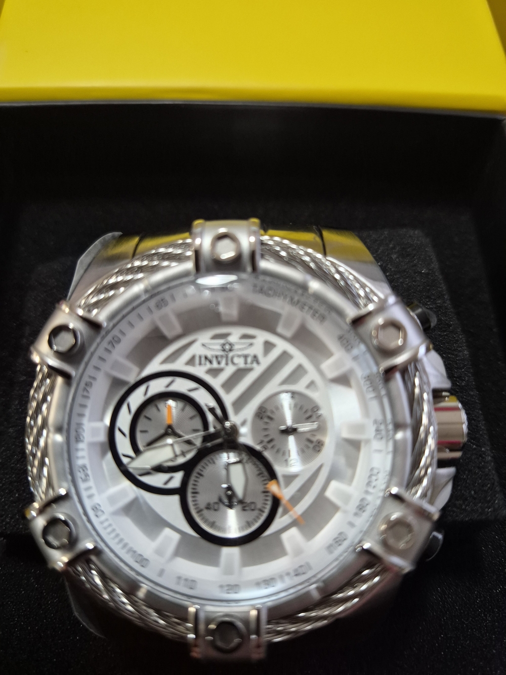 Invicta 69797 Men’s Silver Chronograph Watch - White Dial